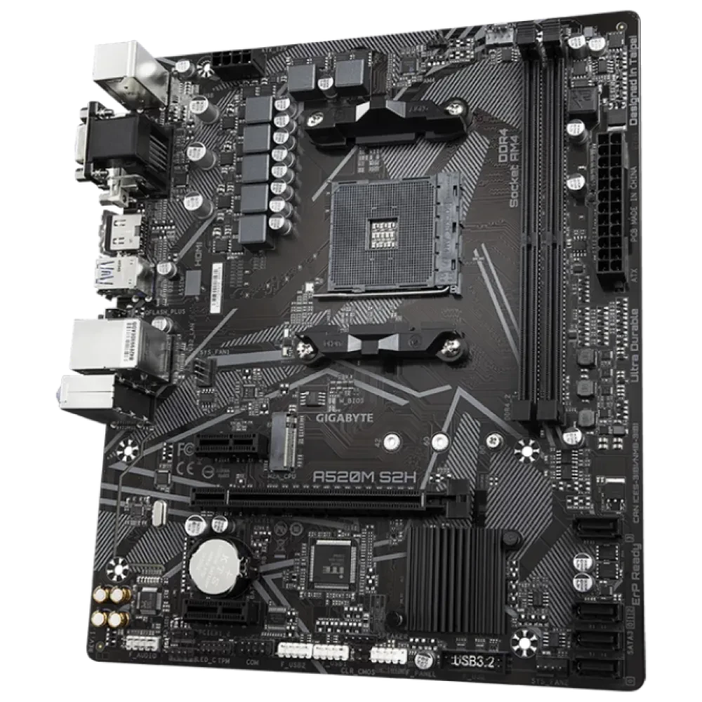 Материнская плата Gigabyte A520M S2H 1.0, AM4, AMD A520, Micro-ATX