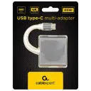 Видеоадаптер Cablexpert A-CM-HDMIF-02-SG, USB-C (M) x USB-C (F) - XHDMI (F) x USB A (F), 0,1м, Серебристый
