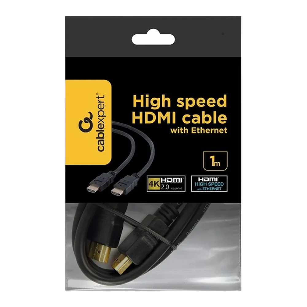 Видео кабель Cablexpert CC-HDMI4-1M, HDMI (M) - HDMI (M), 1м, Чёрный