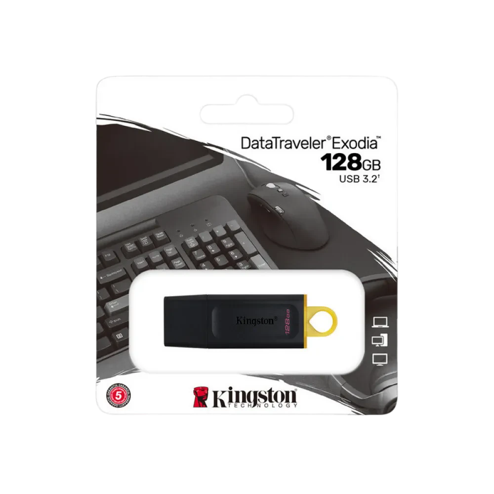 Memorie USB Kingston DataTraveler Exodia, 128GB, Negru/Galben