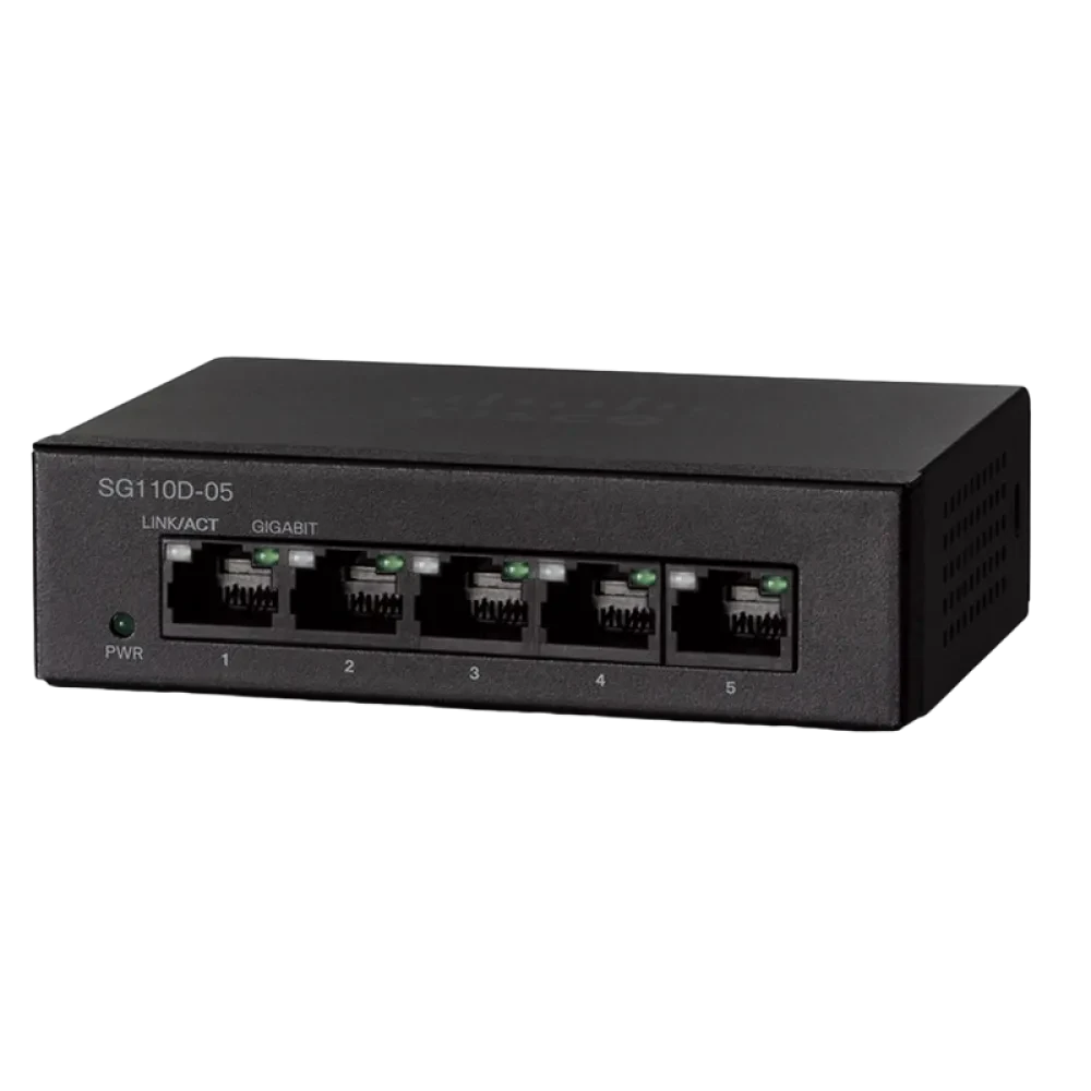 Switch de rețea Cisco SG110D-05, 5x 10/100/1000 Mbps