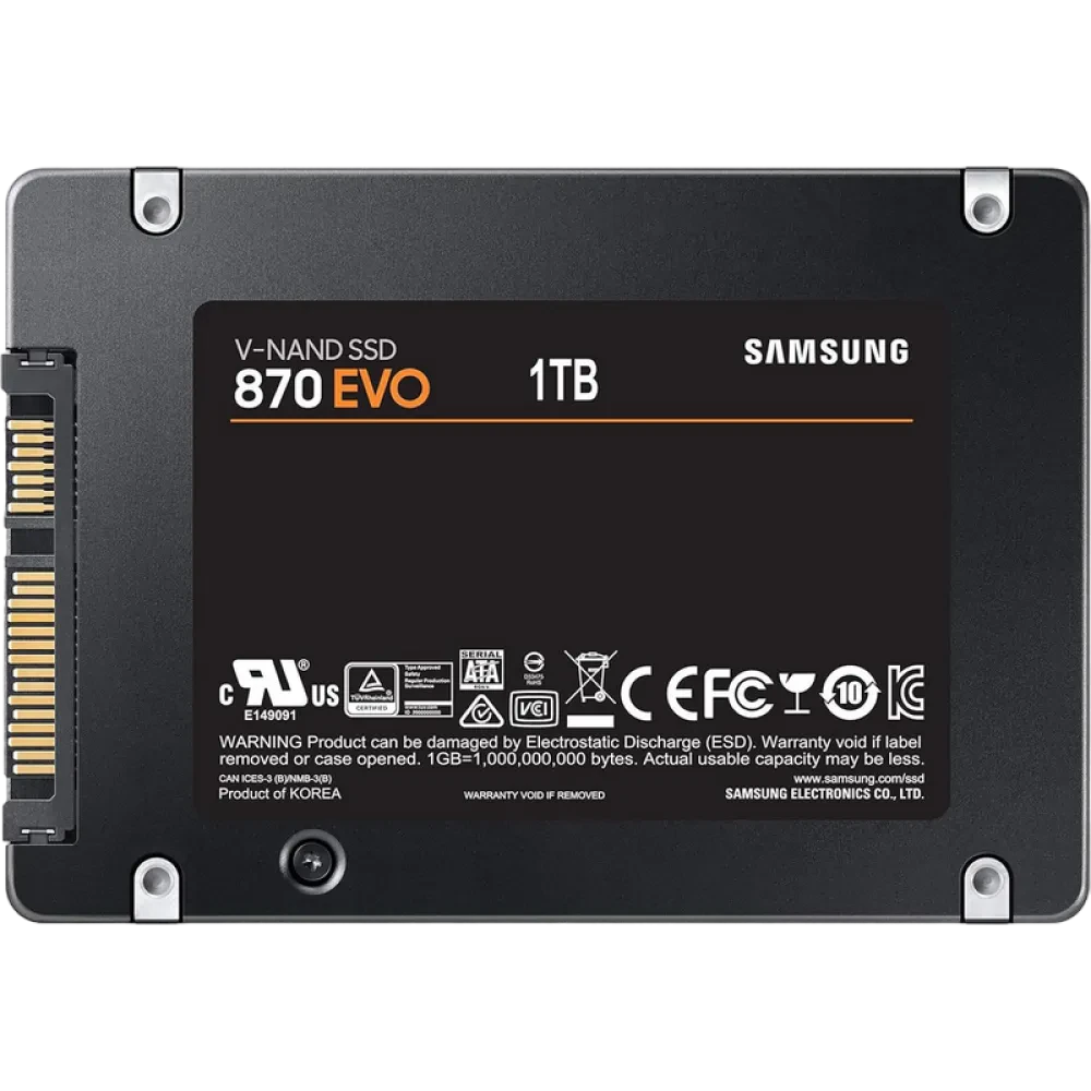 Накопитель SSD Samsung 870 EVO  MZ-77E1T0, 1000Гб, MZ-77E1T0BW