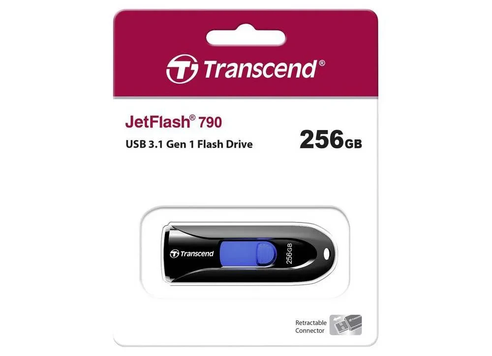 Memorie USB Transcend JetFlash 790, 256GB, Negru