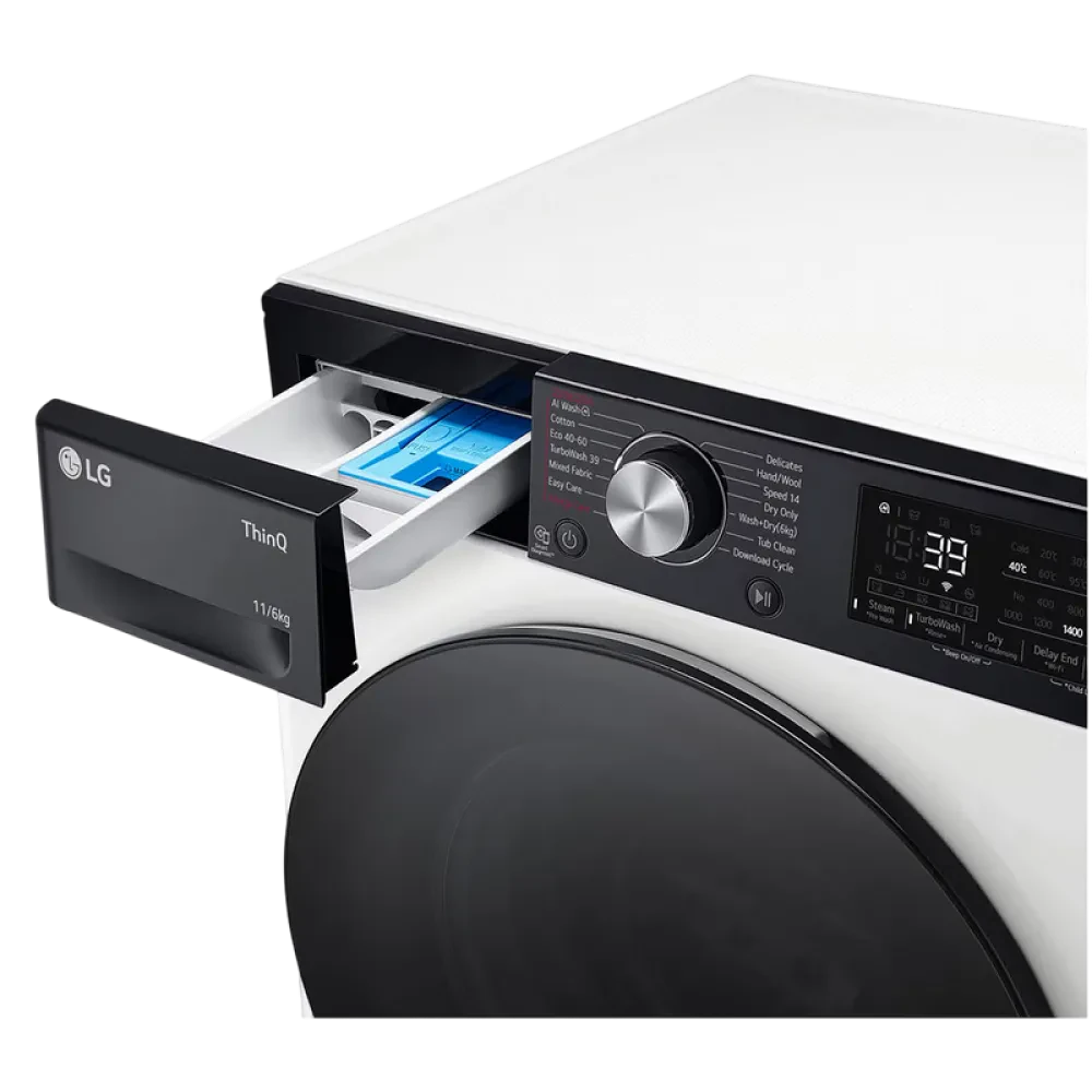 Mașină de spălat cu uscător LG F4DR711S2H, 10kg, Alb