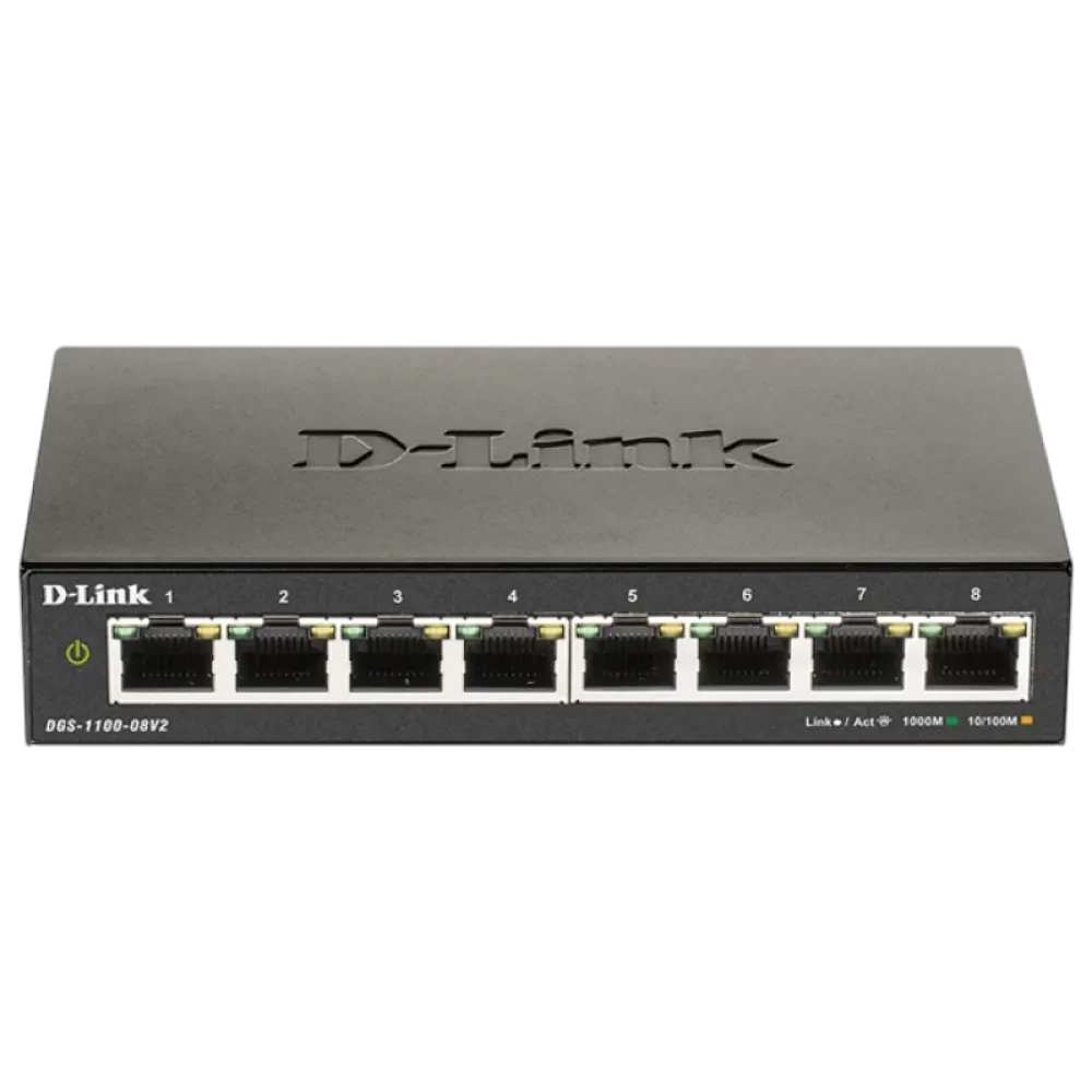 Сетевой коммутатор D-Link DGS-1100-08V2/A1A, 8x 10/100/1000 Мбит/с
