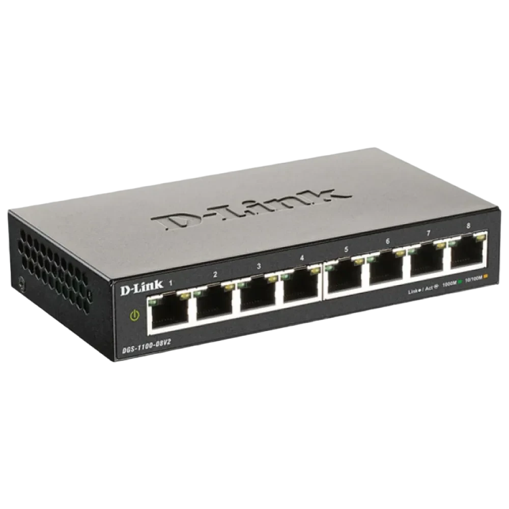 Сетевой коммутатор D-Link DGS-1100-08V2/A1A, 8x 10/100/1000 Мбит/с