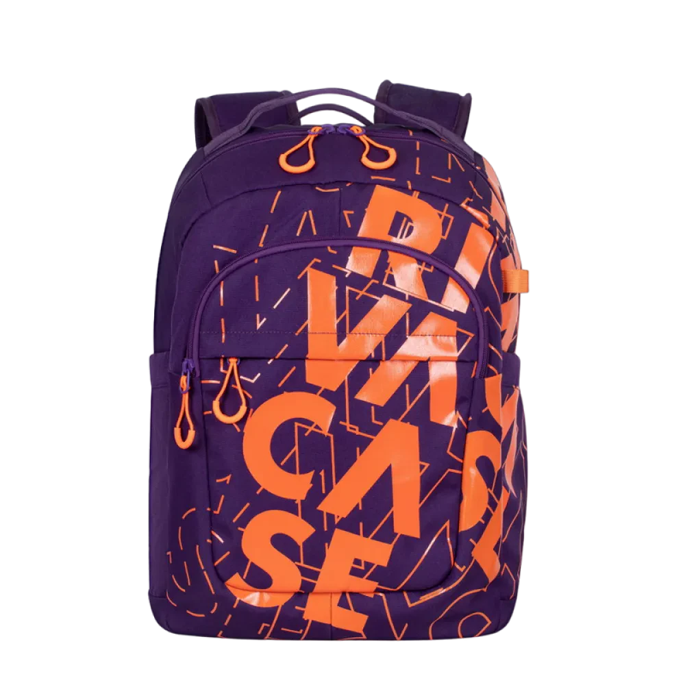 Повседневный рюкзак RivaCase Heide, 15.6", Полиэстер, Фиолетовый/Оранжевый