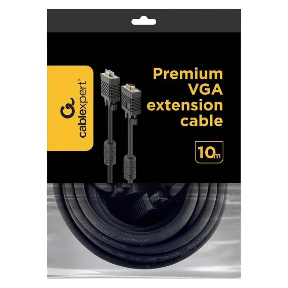Cablu Video Cablexpert CC-PPVGAX-10M-B, VGA D-Sub (M) - VGA D-Sub (M), 10m, Negru