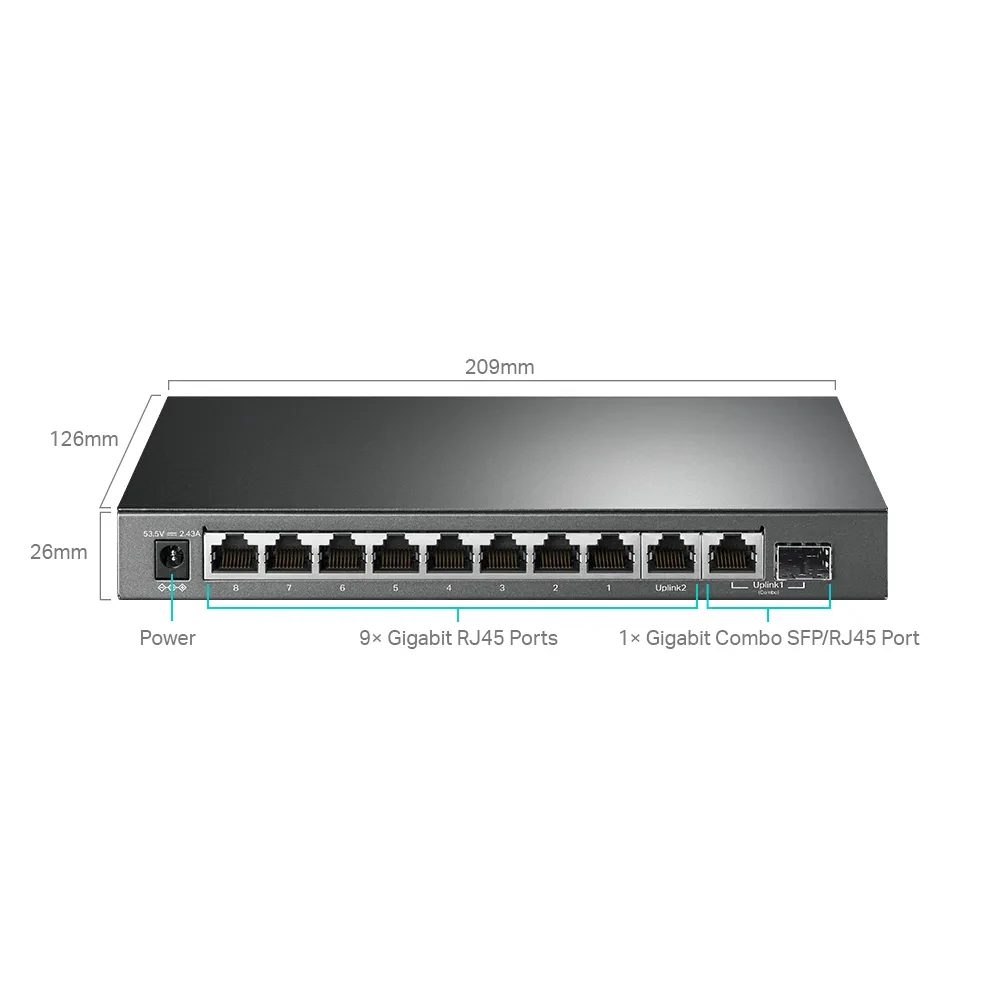 PoE коммутатор TP-LINK TL-SG1210MPE, 8x IEEE 802.3af/at
