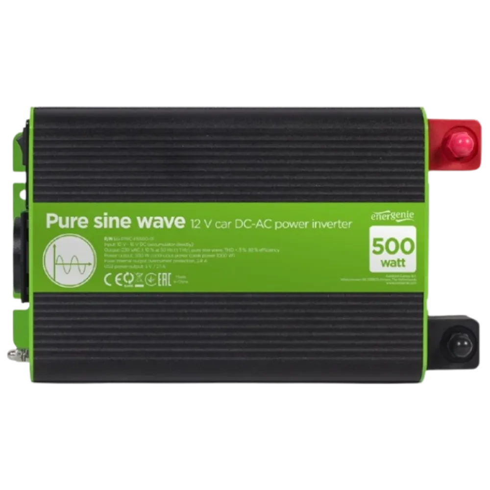 Invertor Auto Energenie EG-PWC-PS500-01, 500W, Multicolor