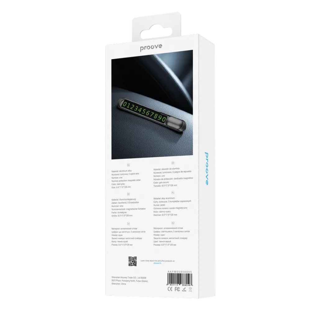 Cartela de parcare Proove Metal Lock, Gri inchis