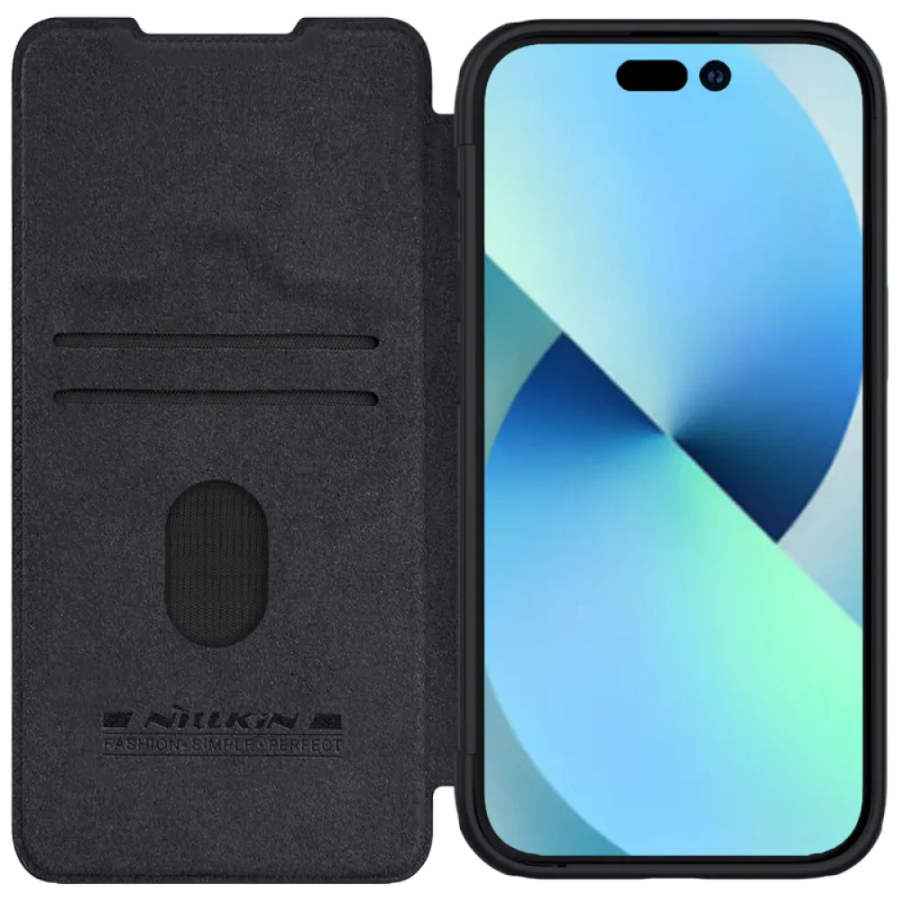 Чехол книжка Nillkin iPhone 15 - Qin Pro, Чёрный