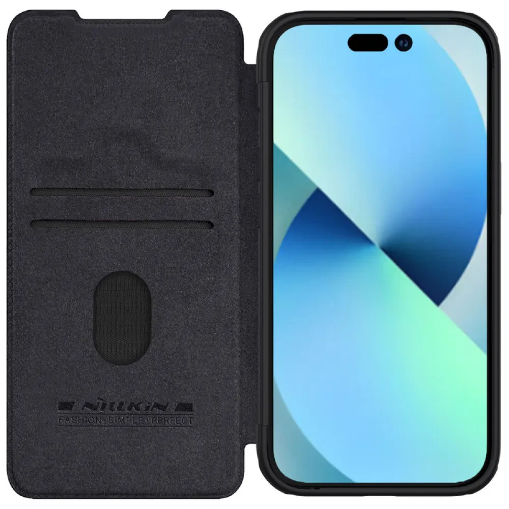 Чехол книжка Nillkin iPhone 15 - Qin Pro, Чёрный