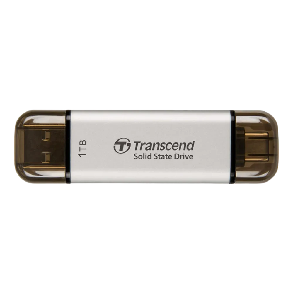 Внешний портативный SSD накопитель Transcend ESD310S, 2 ТБ, Серебристый (TS2TESD310S)