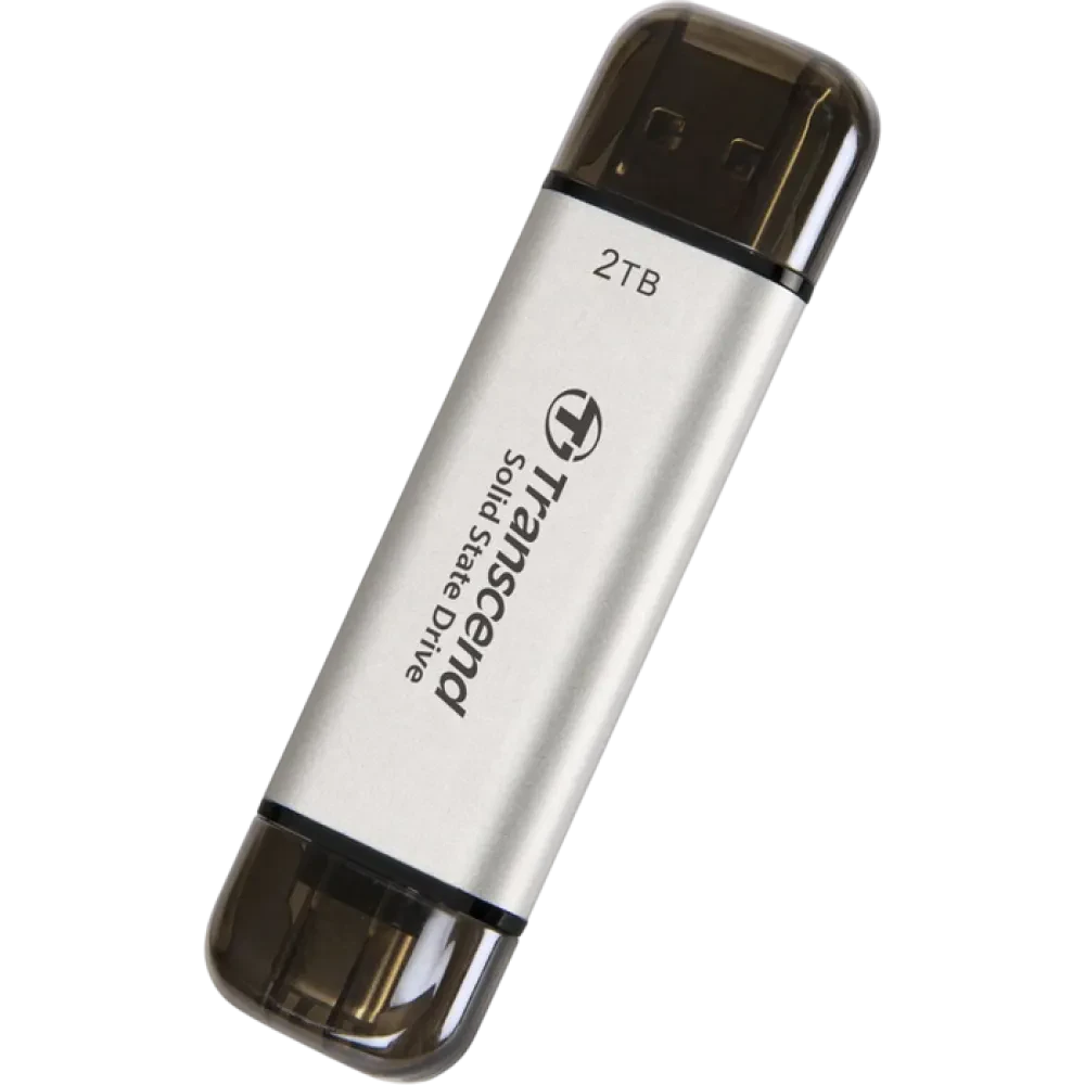 Внешний портативный SSD накопитель Transcend ESD310S, 2 ТБ, Серебристый (TS2TESD310S)