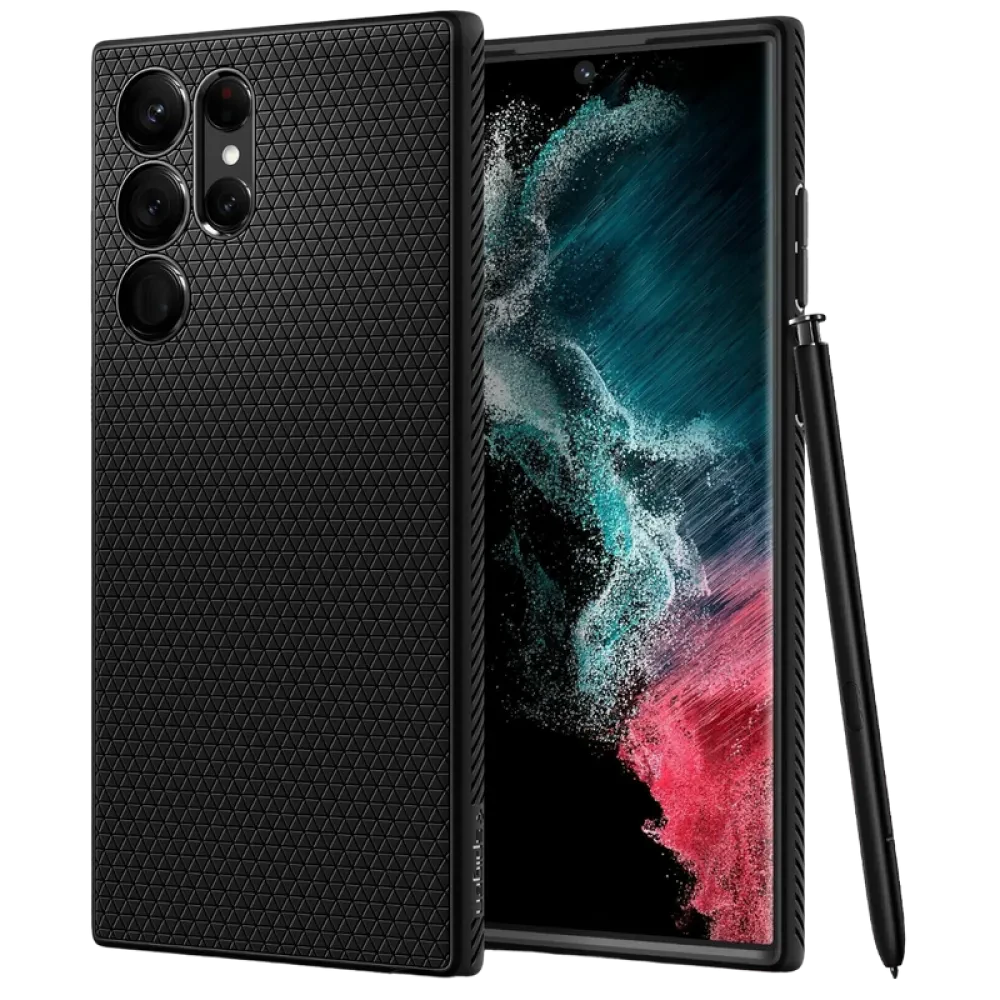 Чехол Spigen Samsung S22+, Liquid Air, Матовый черный