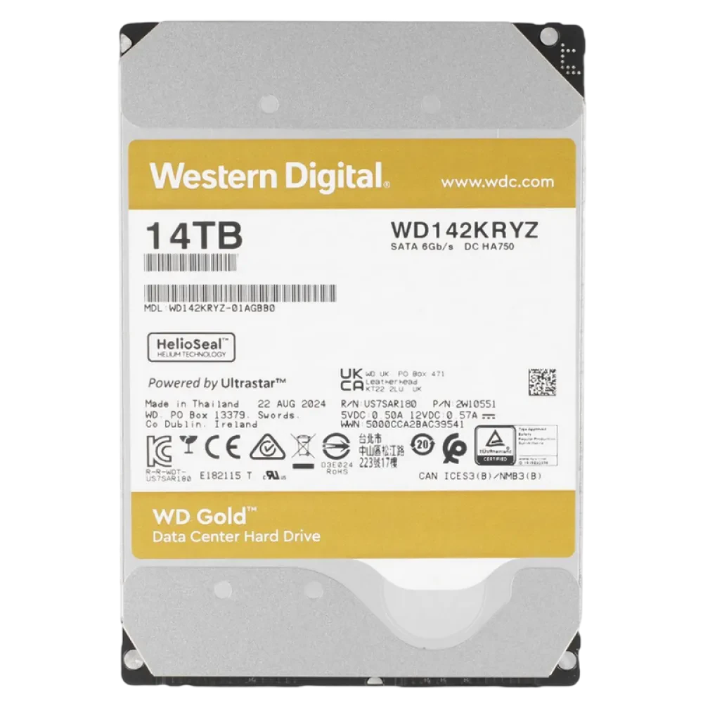 Unitate HDD Western Digital WD Gold, 3.5", 14 TB <WD142KRYZ>