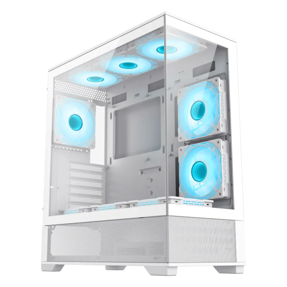 Carcasă PC Gamemax VISTA, Midi-Tower, Fără PSU, Alb