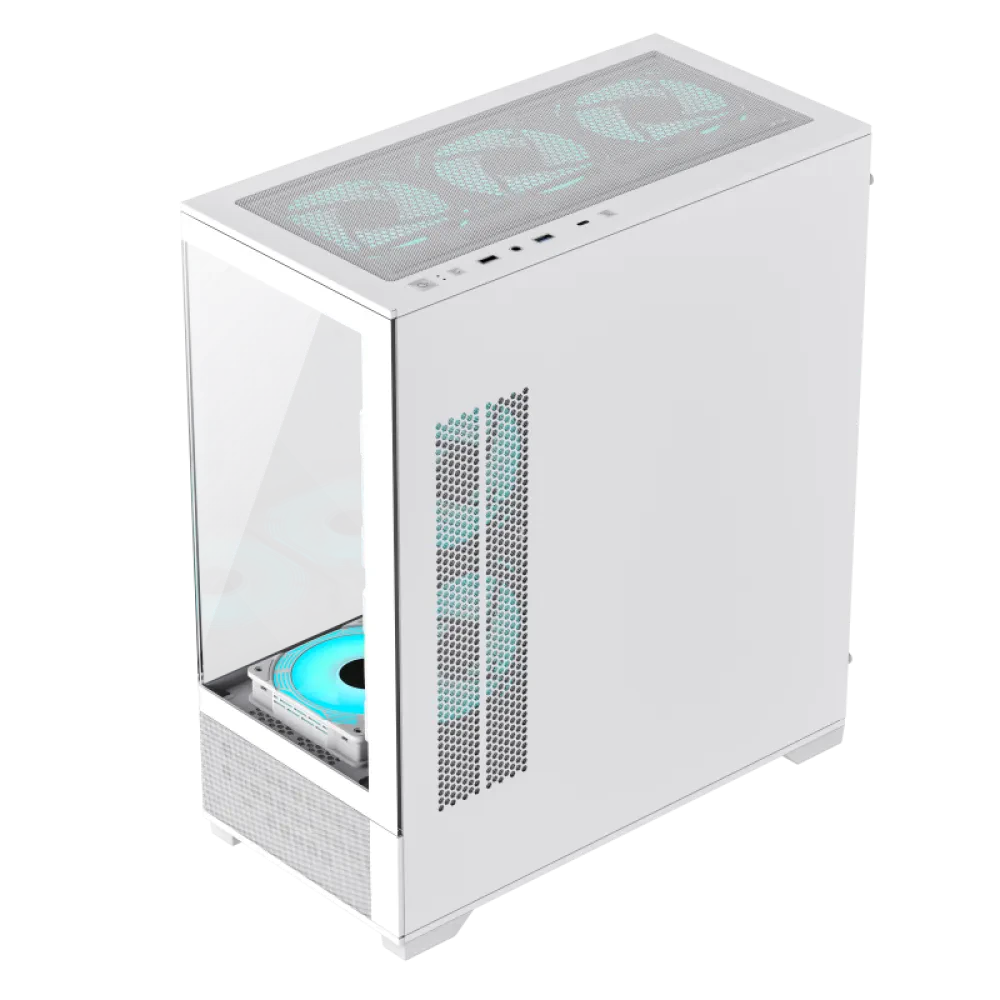 Carcasă PC Gamemax VISTA, Midi-Tower, Fără PSU, Alb