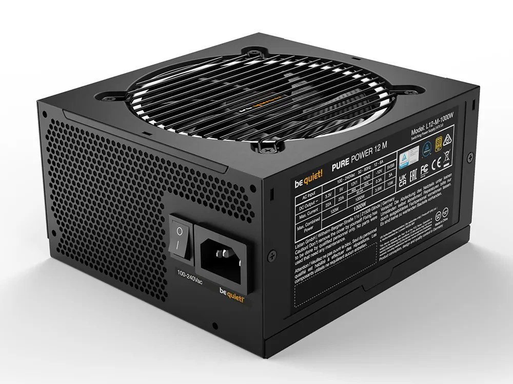 Блок питания для компьютеров be quiet! PURE POWER 12 M, 1000Вт, ATX, Полностью модульный