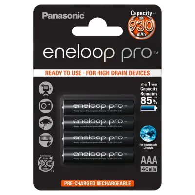 Батарейки Panasonic BK-4HCDE/4CP, AAA, 930мА·ч, 4шт.