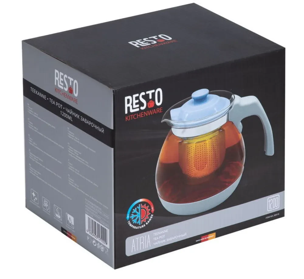 Ceainic cu infuzor RESTO 90510, 1.2L, Gri