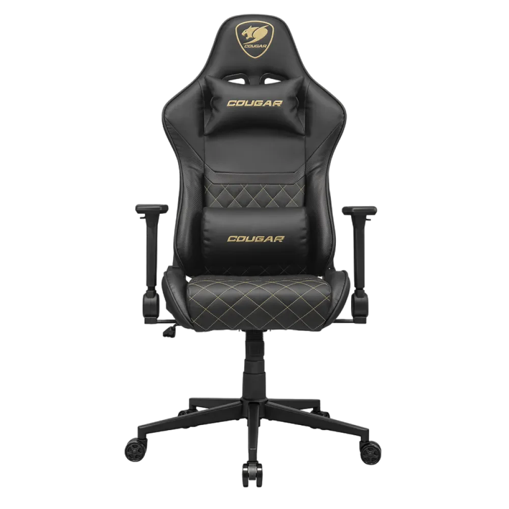 Scaun Gaming Cougar Armor One V2 Gold, PVC Piele, Negru | Auriu