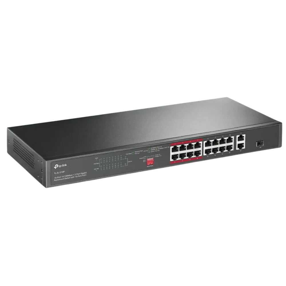 Comutator PoE TP-LINK TL-SL1218P, 16x IEEE 802.3af/at