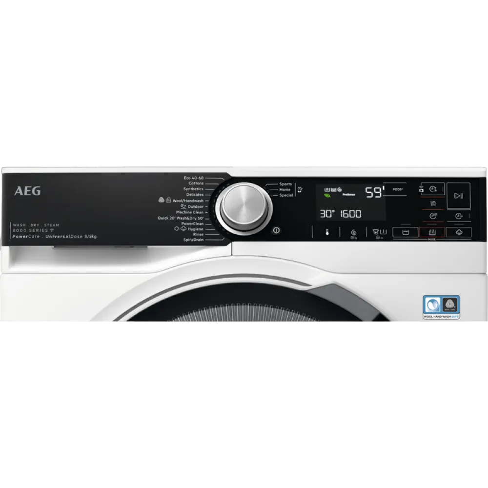 Стирально-сушильная машина AEG LWR85865O, 8кг, Белый