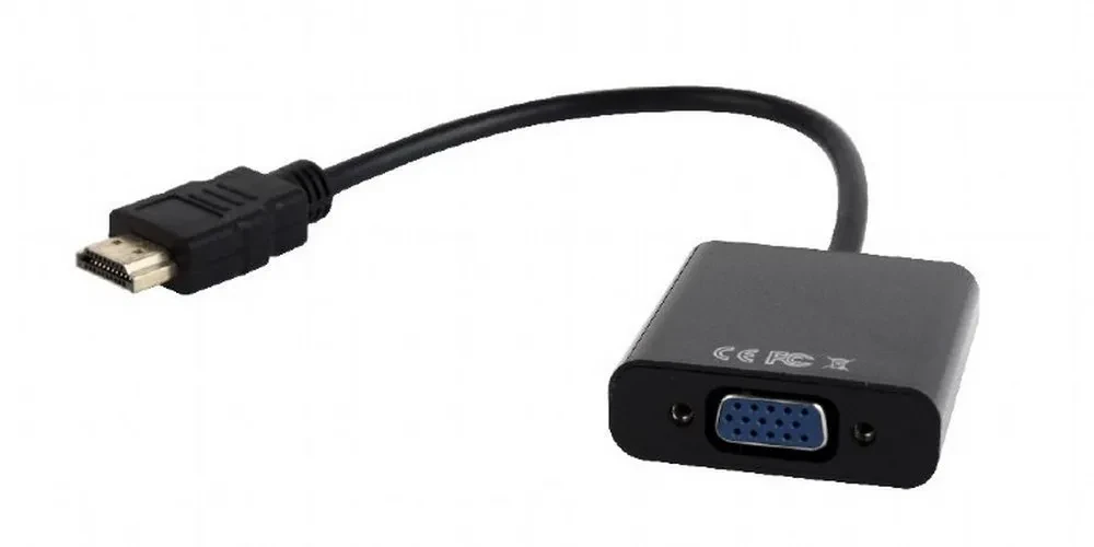 Видео/Audio конвертер Cablexpert A-HDMI-VGA-03, HDMI (M) - VGA D-Sub, 0,15м, Чёрный