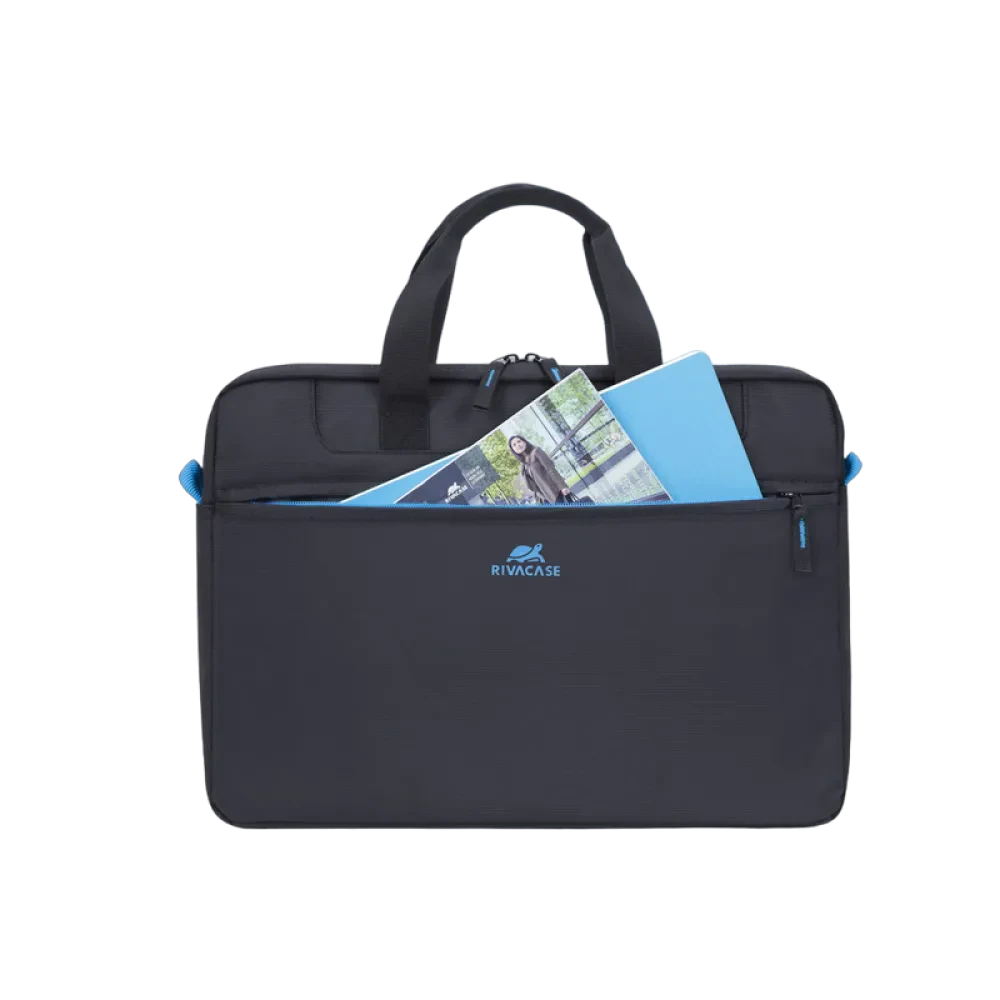 Geantă pentru Laptop RivaCase Regent, 15.6", Poliester, Negru
