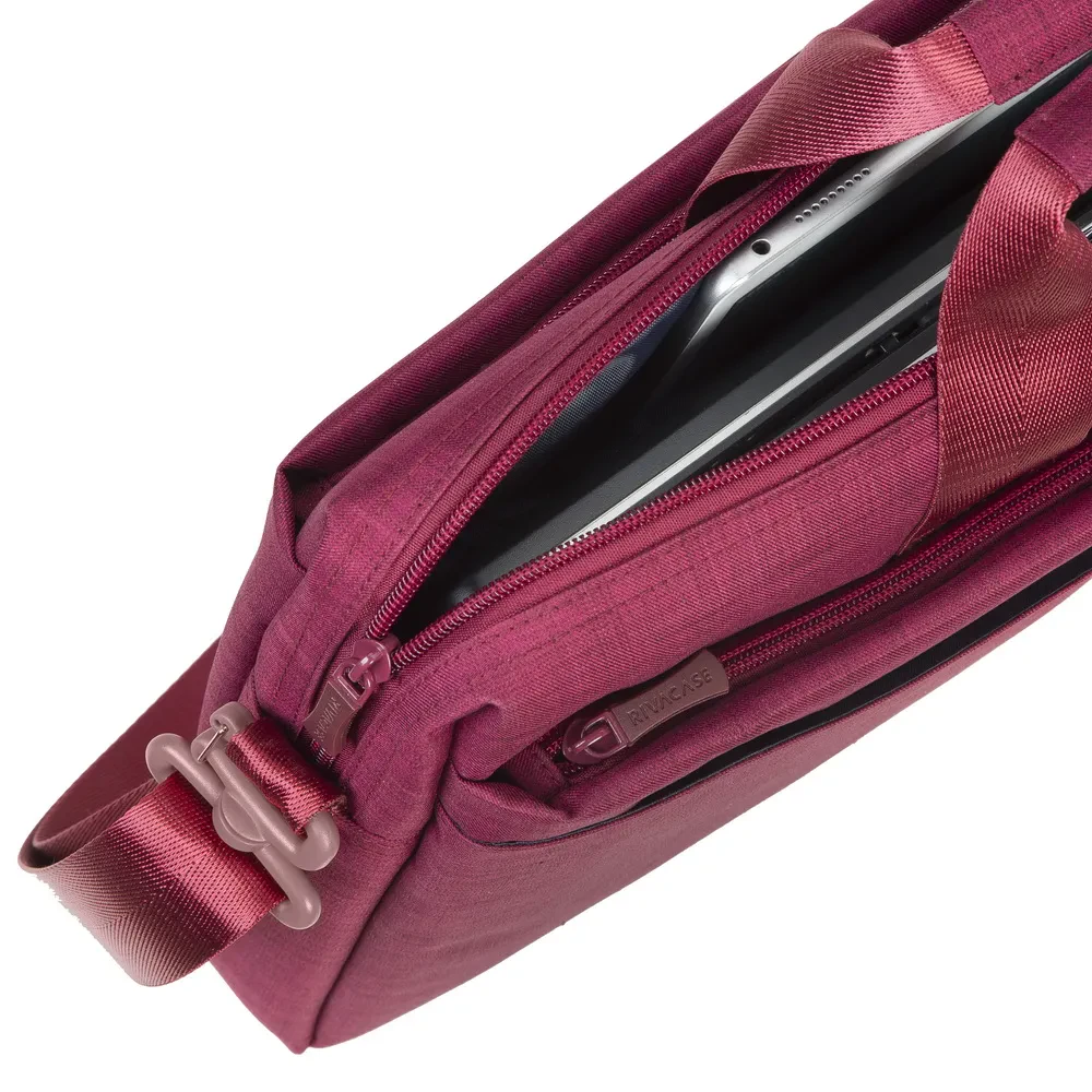 Geantă pentru Laptop RivaCase Biscayne, 15.6", Poliester, Roșu