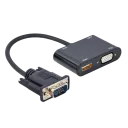 Переходник Cablexpert A-VGA-HDMI-02, VGA D-Sub (M) - HDMI (F) + VGA, 0.15 м, Чёрный