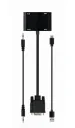 Переходник Cablexpert A-VGA-HDMI-02, VGA D-Sub (M) - HDMI (F) + VGA, 0.15 м, Чёрный