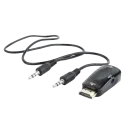 Переходник Cablexpert A-VGA-HDMI-02, VGA D-Sub (M) - HDMI (F) + VGA, 0.15 м, Чёрный