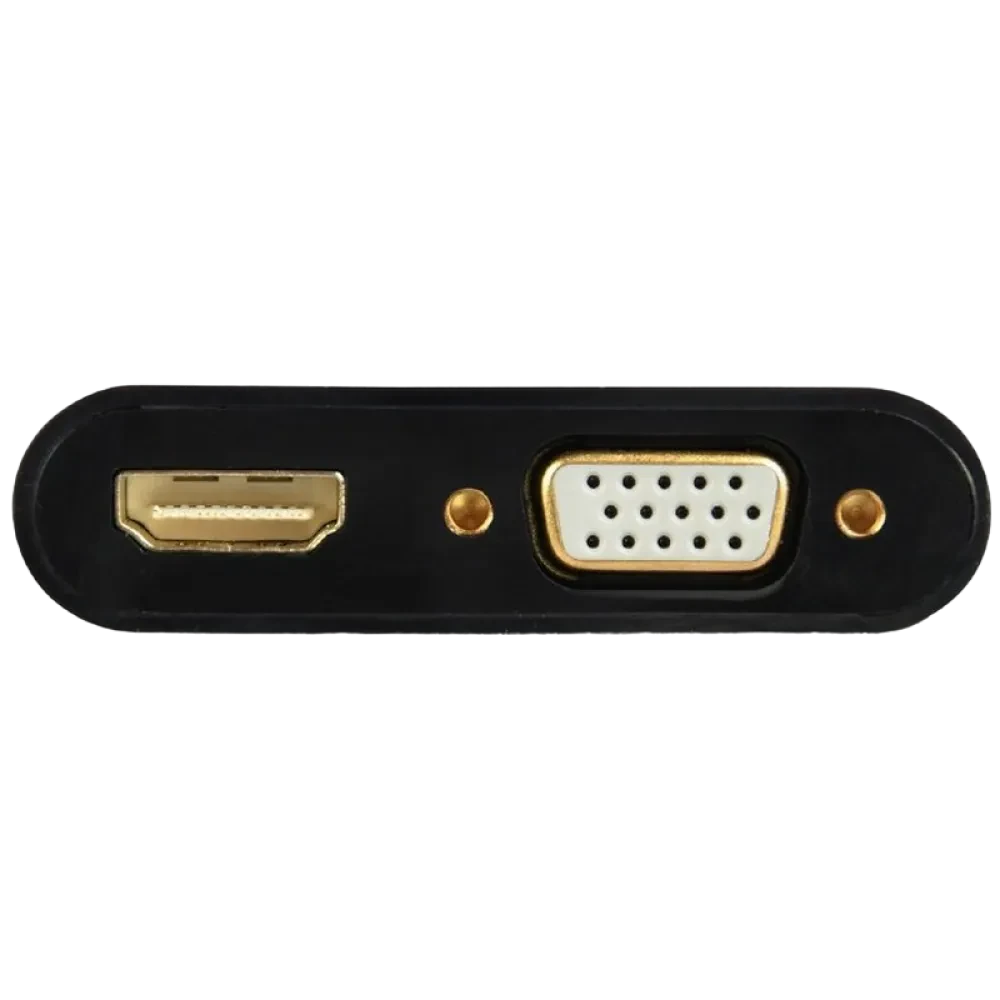 Переходник Cablexpert A-VGA-HDMI-02, VGA D-Sub (M) - HDMI (F) + VGA, 0.15 м, Чёрный