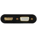 Переходник Cablexpert A-VGA-HDMI-02, VGA D-Sub (M) - HDMI (F) + VGA, 0.15 м, Чёрный