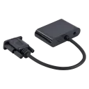 Переходник Cablexpert A-VGA-HDMI-02, VGA D-Sub (M) - HDMI (F) + VGA, 0.15 м, Чёрный