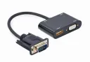 Переходник Cablexpert A-VGA-HDMI-02, VGA D-Sub (M) - HDMI (F) + VGA, 0.15 м, Чёрный