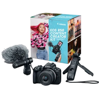 Беззеркальный фотоаппарат Canon EOS R50 Black Content Creator Kit