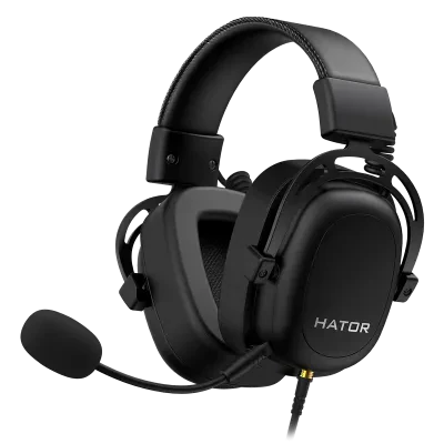 Căști gaming HATOR Hypergang 2, Cu fir, Negru