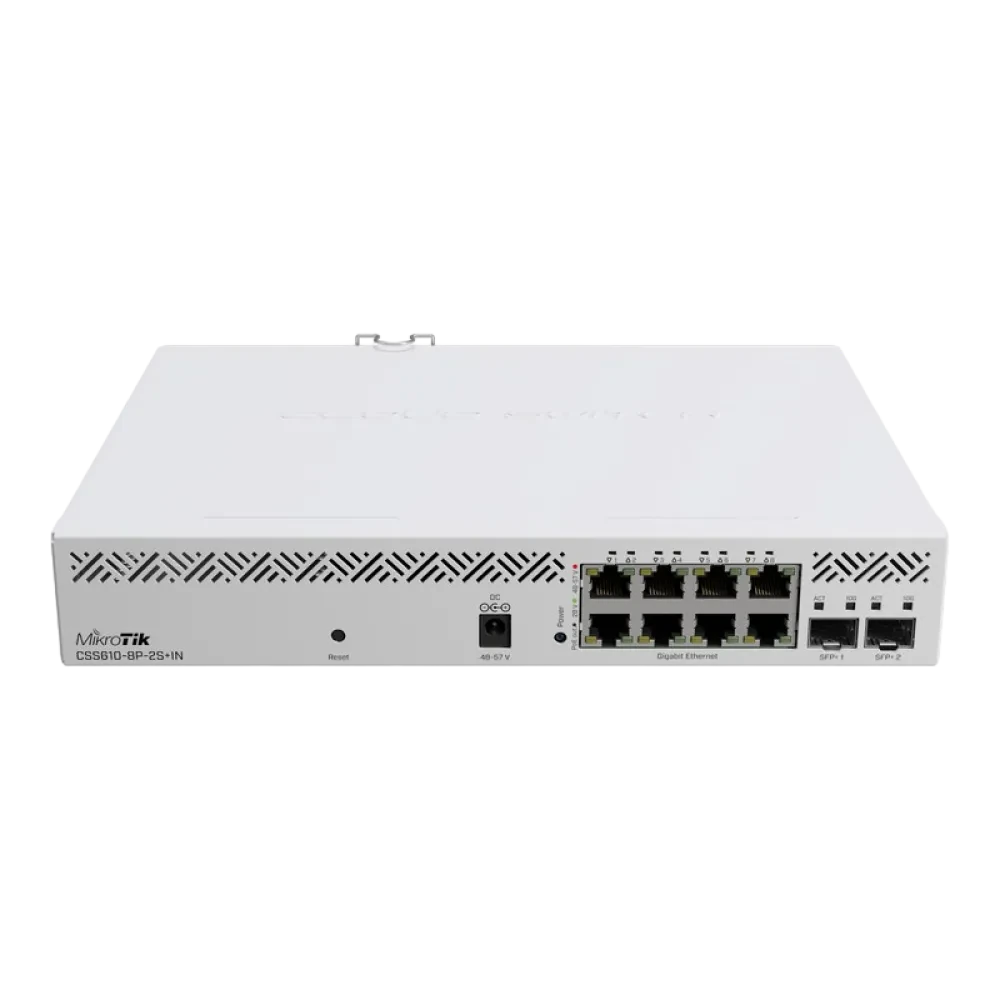 Comutator MikroTik CSS610-8P-2S+IN, Alb