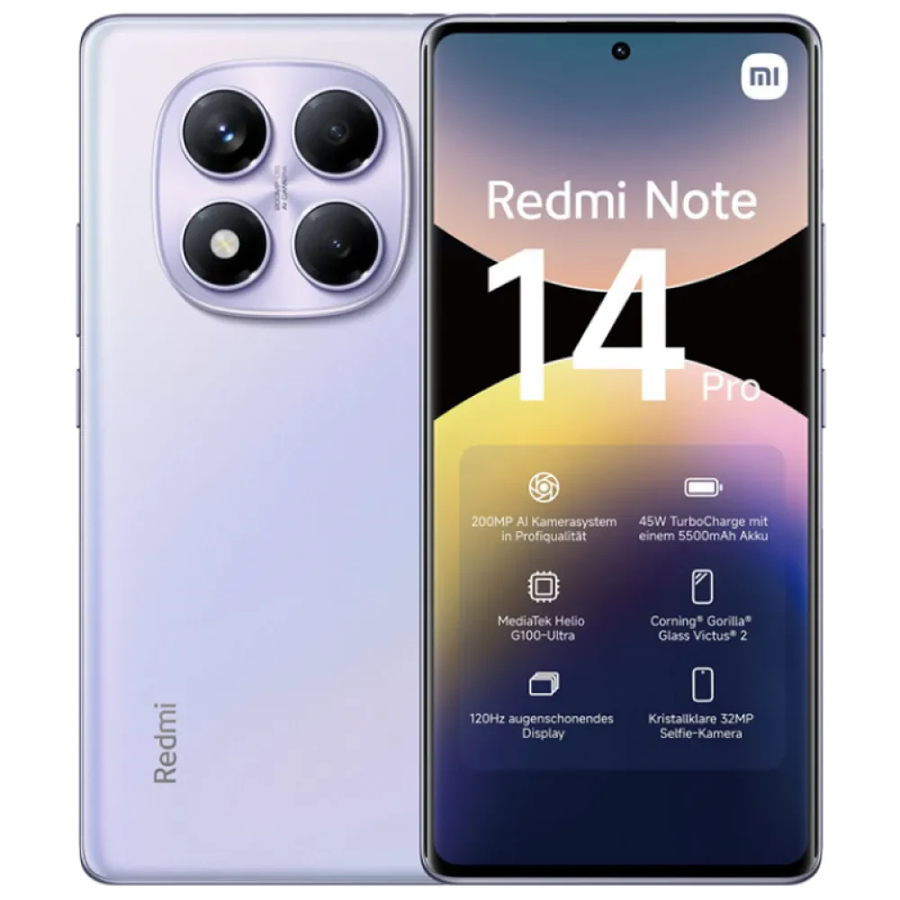 Smartphone Xiaomi Redmi Note 14 Pro 4G, 8GB/256GB, Aurora Purple