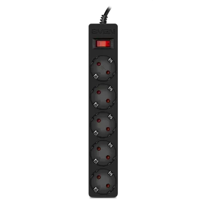Prelungitor electric SVEN SF-05E, 5 Prize, 1m, Negru