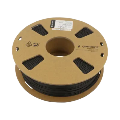 Filament pentru imprimantă 3D Gembird 3DP-PLA-01-MTBK, PLA, Negru Mată, 1.75 mm, 1kg