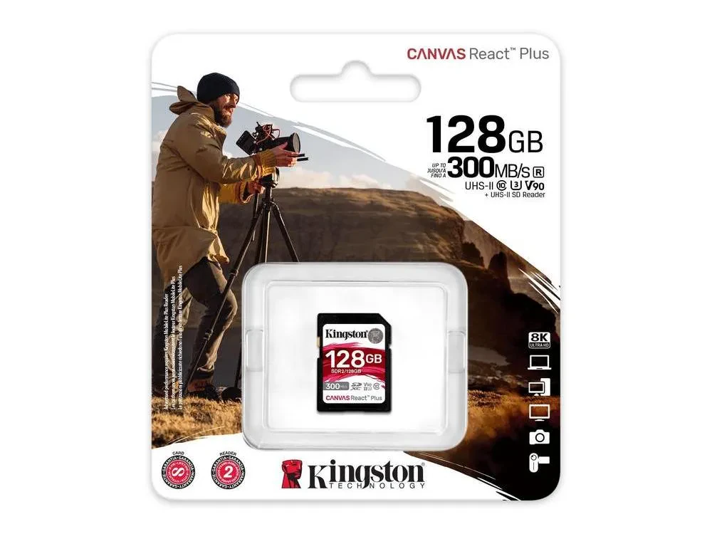 Карта памяти Kingston Canvas React Plus, 128Гб (SDR2/128GB)