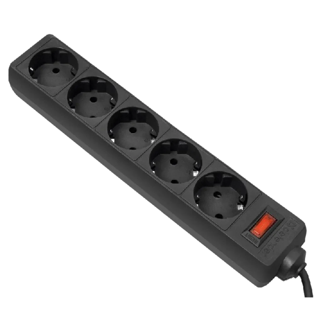 Сетевой фильтр Ultra Power UP3-B-6PPB, 5 Розеток, 1,8м, Чёрный
