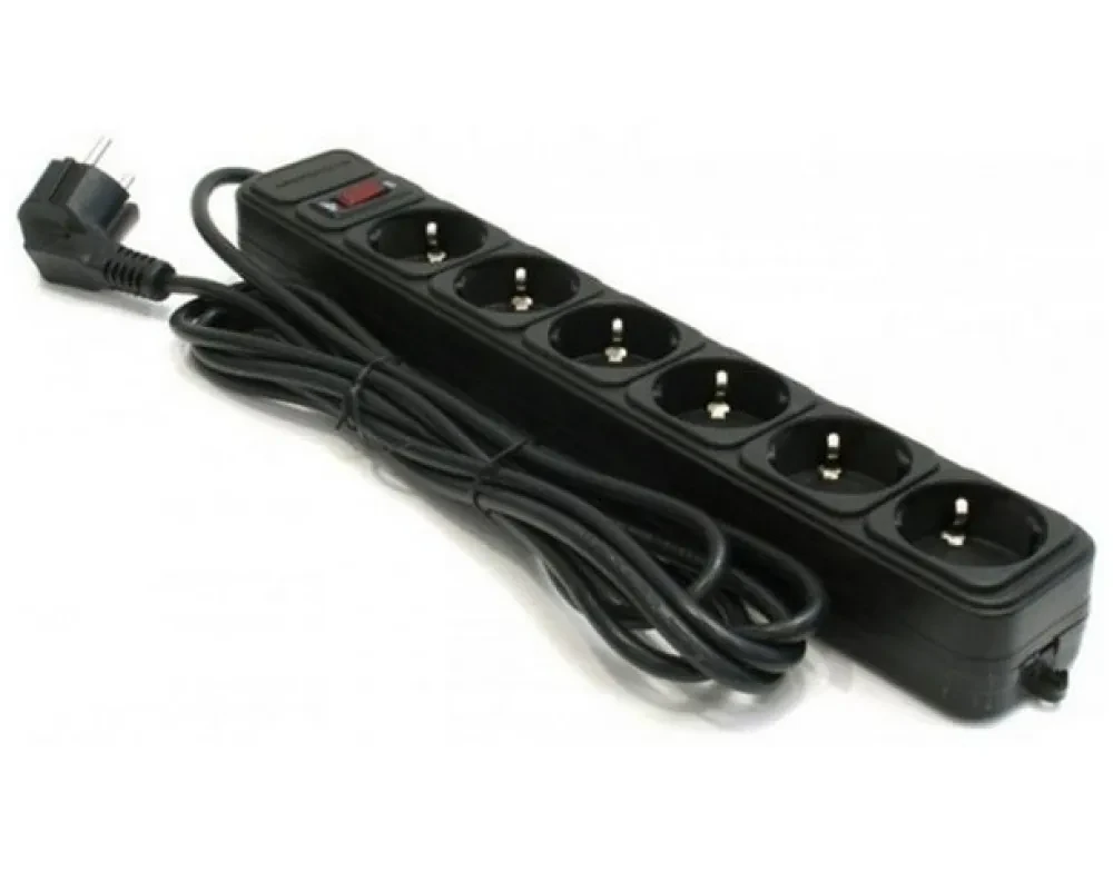 Сетевой фильтр Ultra Power UP6-B-6PPB, 6 Розеток, 1,8м, Чёрный