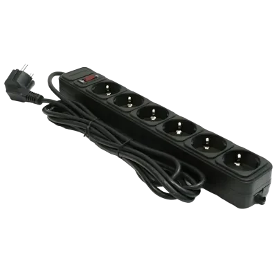 Prelungitor electric Ultra Power UP6-B-10PPB, 6 Prize, 3m, Negru