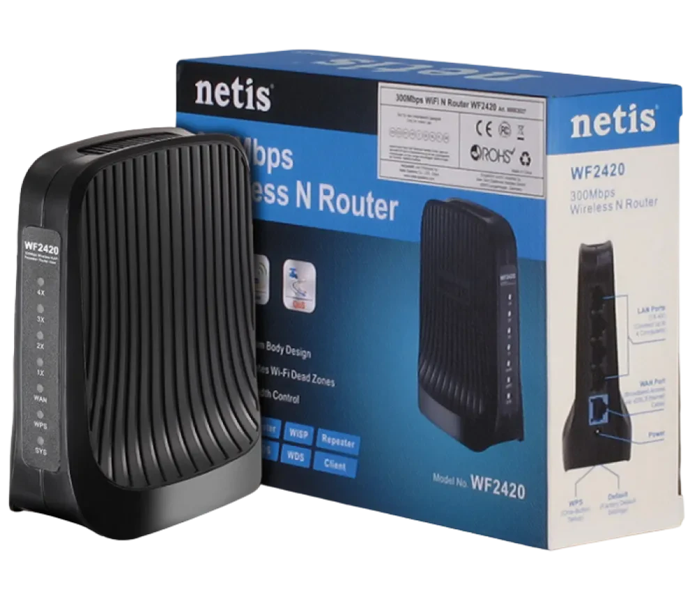 Беспроводной маршрутизатор Netis WF2420, Чёрный